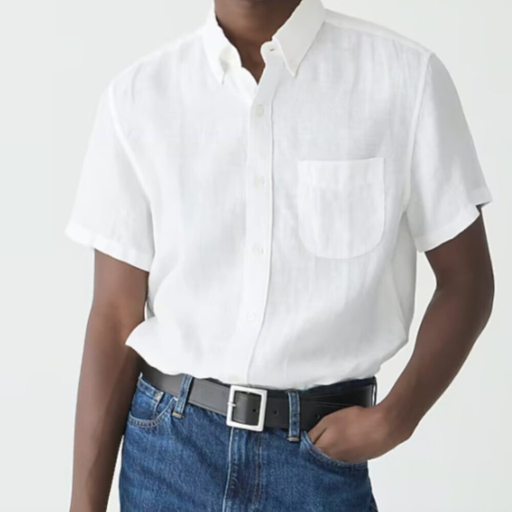 J.Crew Baird McNutt Irish Linen Blouse Size XS White Boho Peasant Cottagecore